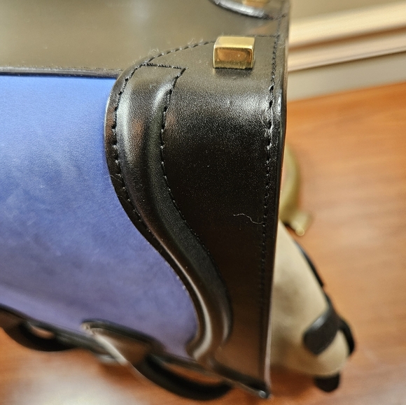 Celine Tricolor, Blue, Black and Light Blown Mini Luggage Bag - Picture 5 of 14